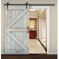 thumbnail image 2 of Essencaliy 42in x84in Solid Wood Barn Door, Made-in-USA Farmhouse Interior Sliding Barn Door With 7.42ft Barndoor Hardware Kit (DIY), 2 of 5