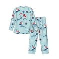 thumbnail image 2 of Bingfone Men'S Pajama Set 2 Piece Loungewear Pjs, Long Sleeve With Pajama Pants-Sailboats Anchors, 2 of 9