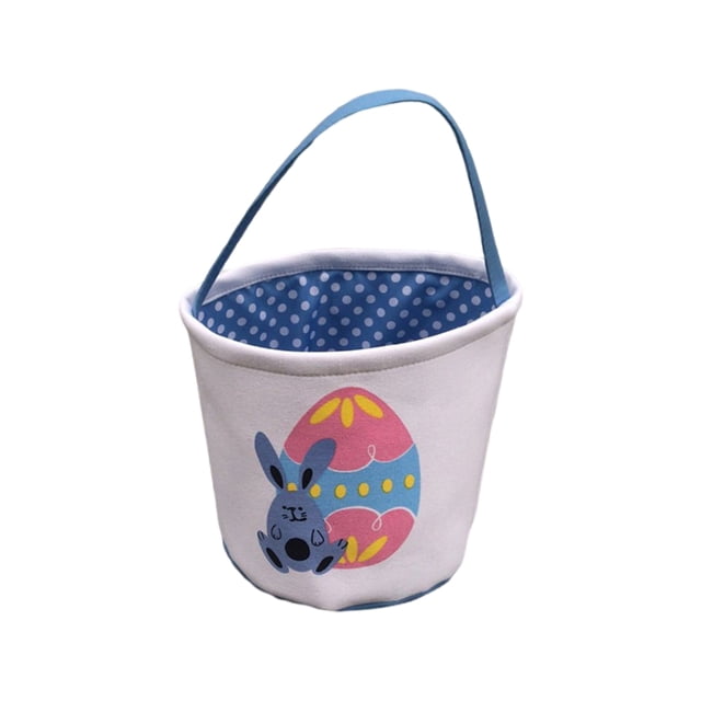 Kearding Bolsa de conejito de gran capacidad, resistente al desgaste, bonita apariencia, cubos de vacaciones, suministros para niños, Almacenamiento y organización del hogar azul huevo