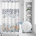thumbnail image 2 of No Hook Shower Curtain, Blue Beige Coastal Shower Curtains for Bathroom with See Through Top Window, Beach Starfish Summer Eucalyptus Retro Waterproof & Washable Bath Curtain Narrow 54"x78", 2 of 9