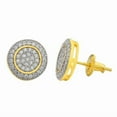 thumbnail image 2 of Real Moissanite 2Ct Round Cut Men's Cluster Stud Earrings 14K Yellow Gold Plated, 2 of 3