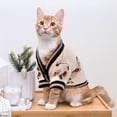 thumbnail image 2 of Small Dog Sweaters Cute Bear Dog Cardigans Clothes for Small Medium Dogs Boy Girl Puppy Cat Knitting Cardigan Outfits Dog Winter Coats Warm Pet Dog Clothes Soft Knitwear Apparel (Stripe,XS), 2 of 13