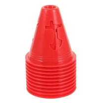 Yellow PE Cones for Sports Training and Playing Use 10 Pcs Windproof Marker Cones with Flat Bottom