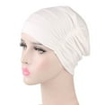 thumbnail image 7 of Walbest Solid Color Women Pleated Cotton Beanie Cap Hair Loss Sleeping Chemo Hat, 7 of 7