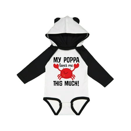 

Inktastic My Poppa Loves Me Childs Crab Gift Baby Boy or Baby Girl Long Sleeve Bodysuit