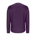 thumbnail image 6 of FRSASU Womens Plus Size Tops Pleated Crew Neck Puff Long Sleeve Blouse Casual Loose Tunic Shirts Purple, 6 of 7