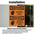 thumbnail image 3 of Wear Gloves Caustic Solutions Bilingual OSHA WARNING Vinyl Decal Label 18 Inch x 12 Inch - 10 Pack, 3 of 6