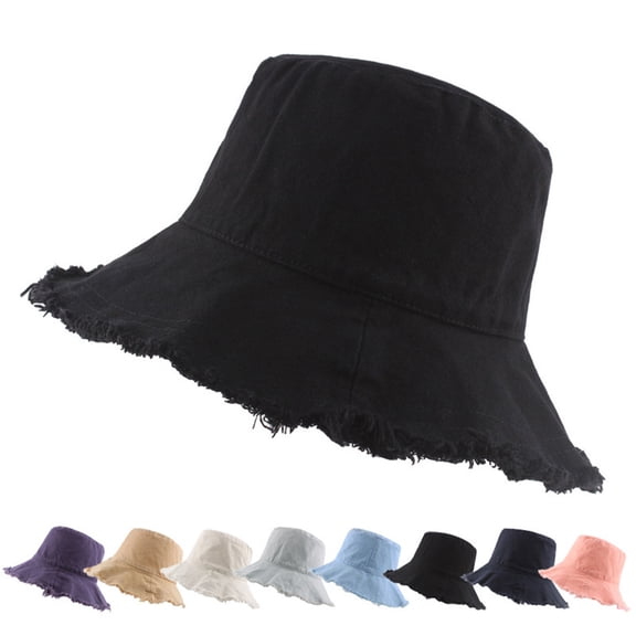Womens Solid Color Sun Hat with Wide Brim Elegant Floppy Beach and Casual Wear Design