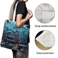 thumbnail image 3 of Herramientas Bolso de tela con estampado de lienzo para mujer, bolsa de compras reutilizable y estética, con cremallera interior, regalo para mujer,40*40cm., 3 of 6