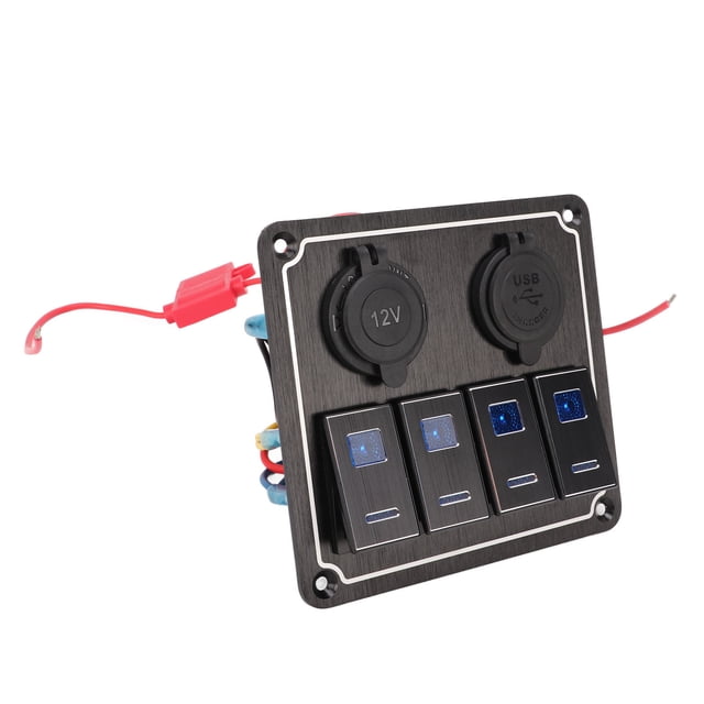 Interruptor Bling bling, Panel de interruptores basculantes, 4 luces, 12-24 V