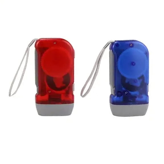Hotpom 2 Pack Hand Crank Flashlight, Outdoor Mini Hand Crank Emergency Flashlight Lamp No Battery Needed Perfect for Putting In A Pocket Or Purse