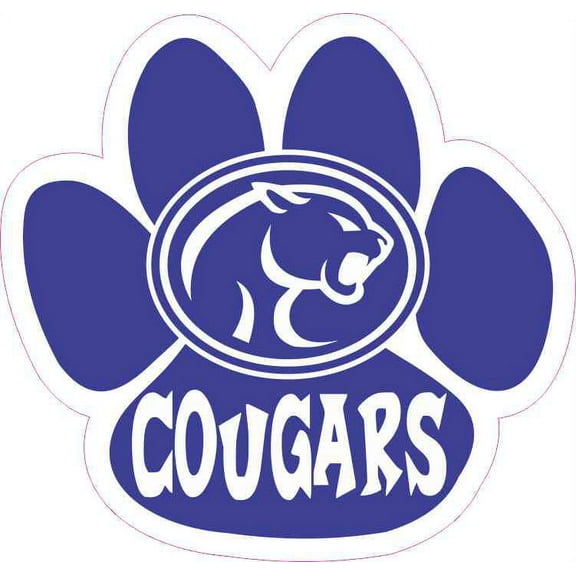 5in x 4.75in Mascot Emblem Cougar Paw Sticker