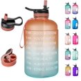 thumbnail image 1 of Biwat 1 Gallon Motivational Water Bottle with Time Marker & Straw, 128 oz Large One Gallon Water Bottle with 2 Lids (Chug and Straw) BPA Free Big Water Jug for Sports, 1 of 4
