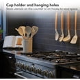 thumbnail image 6 of OVENTE Silicone Cooking Utensils Set 17pcs Heat Resistant Kitchen Tools and Gadgets for Nonstick Cookware, BPA Free Spatula Set with Wooden Handle, Cup Holder, Oven Gloves and Hot Pads, Cream SPS17CR, 6 of 11