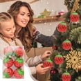 thumbnail image 2 of Twfbrm 6 Pcs Christmas Balls Ornaments, Christmas Tree Decorations 3.15" Glitter Red Strawberry Shaped Decorative Ball Pendants, Shatterproof Xmas Tree Hanging Baubles for Party Wedding Holiday, 2 of 6