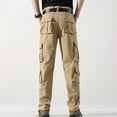 thumbnail image 4 of Icvfdpl Men'S Cargo Pants Straight Leg Outdoor With Multiple Pockets Loose Work Casual Trousers Stylish Man Daily Wear Beige 31, 4 of 9