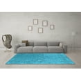 thumbnail image 3 of Ahgly Company Indoor Round Oriental Light Blue Industrial Area Rugs, 7' Round, 3 of 4