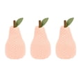 thumbnail image 2 of 3 Pack Vintage Fabric Pear Decor Set, Stuffed Artificial Fruit Ornament, Soft Faux Fruit Figurine for Table Tray Shelf Centerpiece, Rustic Home Styling Decor for Kitchen Dining Living Room, 2 of 6