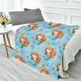 thumbnail image 4 of Camping Blankets Ultralight travel Fluorescent blanket 55*70in Flannel Fabric Ultra-soft Warm and Lightweight Little Mermaids and Seashells, 4 of 8