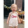 thumbnail image 5 of Loicainy Infant Baby Girl 1st Birthday Overall Romper 6 12 18 Months Letter Embroidery Sleeveless Bodysuit, 5 of 9