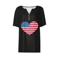 thumbnail image 4 of Mujeres Manga Corta de Verano Tops Día de la Independencia Impreso Cuello en V Casual Top, Imitación de Algodón Camisa Marco para las Mujeres, Lavado de Manos Primavera Y Verano, 4 of 8