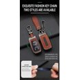 thumbnail image 3 of Key Fob Cover Compatible with Dodge Ram 1500 Limited 2500 3500 4500 5500 2020-2026 3/4/5/6 Button Leather Keychain Case Holder Protector,Short Keychain Brown, 3 of 9