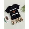 thumbnail image 4 of Baby Boy Summer Clothes Letter T Shirt 6M 12M 18M 24M 3Y Cow Print Retro Boho Jogger Pants Toddlers Country Cowboy Shorts Set, 4 of 10