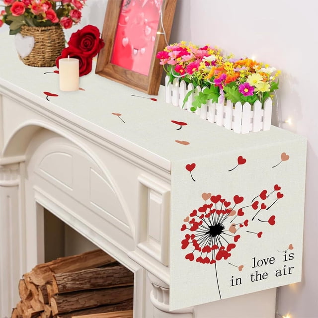 Mesas de Café para la Sala de Estar Colorido Amor Mesa Bandera Día de San Valentín Restaurante Sala de Estar Decoración de Mesa Aniversario de Boda Decoración de Ambiente 4 Tamaños Disponibles Bandera