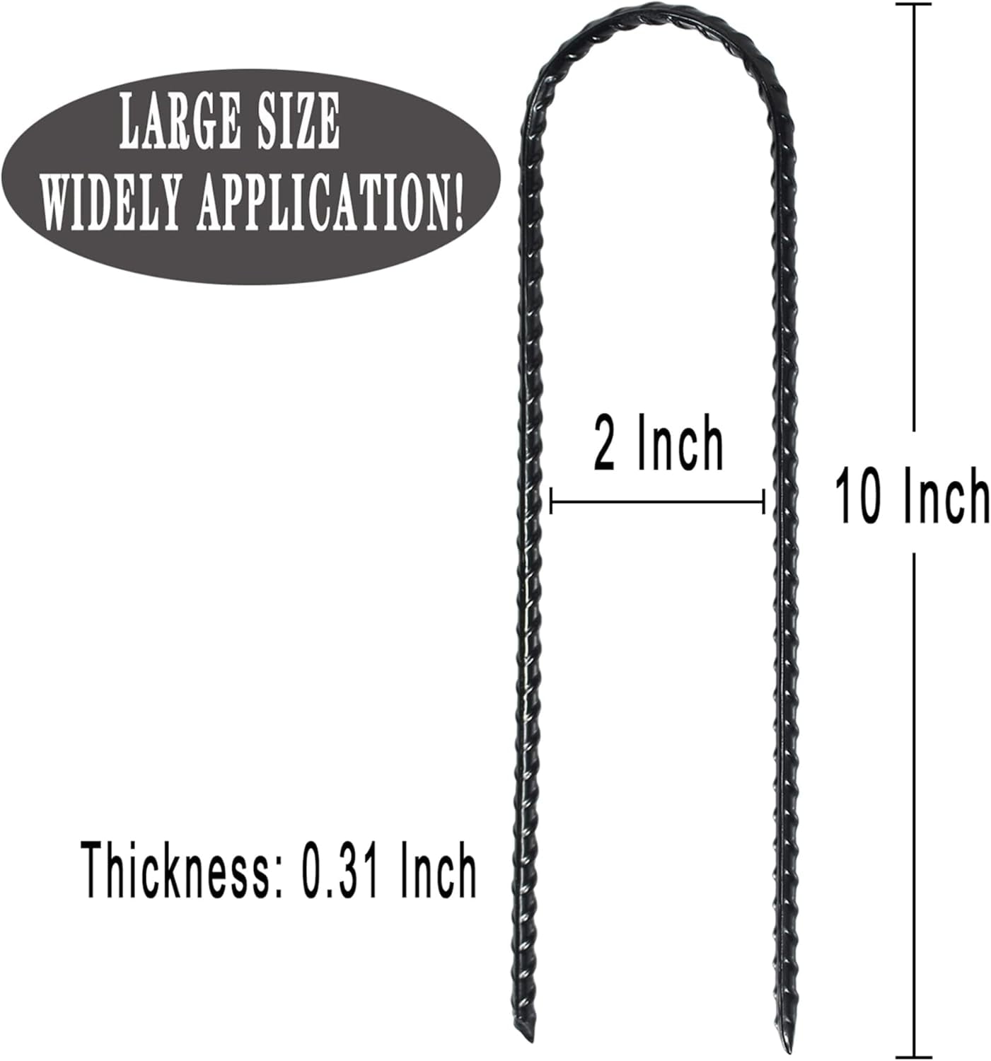Trampolines Wind Stakes Heavy Duty U Shape Galvanized Steel Ground Anchors with Sharp End for Camping Tent, Garden Staples, Trampoline Pins