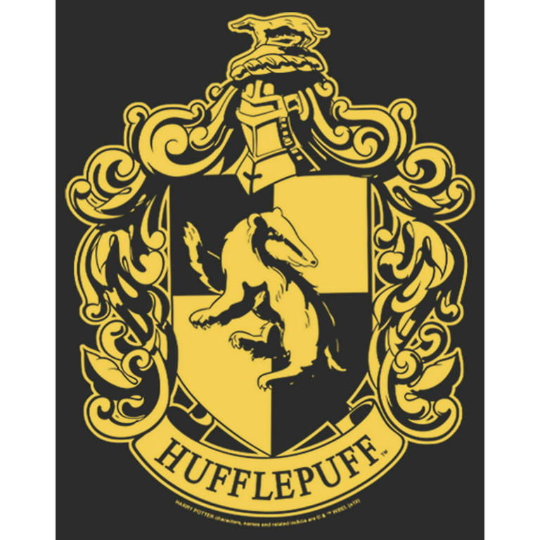Potter Hufflepuff Women\'s Tee Crest Black Graphic House Harry Large