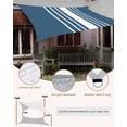 thumbnail image 6 of Outdoor Sun Shade Sail 6.5'x10', Navy Blue White Stripe Patio Beach Shade Canopy Cloth Waterproof, Modern Rustic Vertical Striped TearResistant & UV Protection Sun Sail for Backyard Garden Deck, 6 of 9