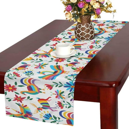

MKHERT Traditional Latin American Art Natural Inspirations Flowers and Birds Table Runner Home Decor for Kitchen Dining Wedding Party 16x72 Inch