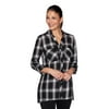 Ruby Rd. Womens Petite Plaid Button Up Top With Handkerchief Hem