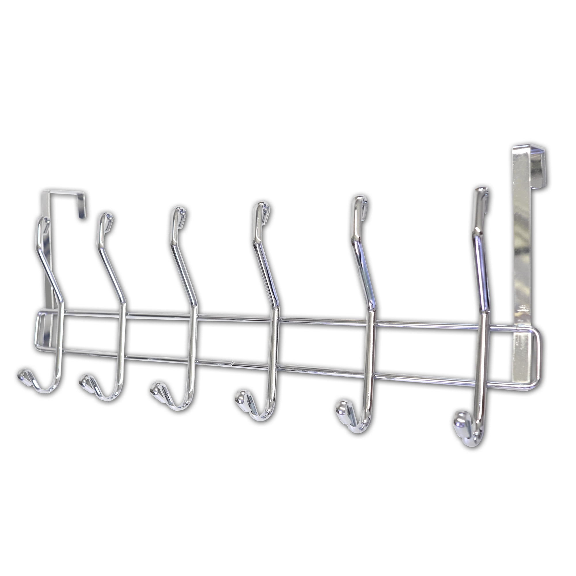 Over The Door 6 Hook Rack Chrome