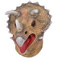 thumbnail image 2 of Máscara de dinosaurio de látex realista con forma de triceratops para Halloween, 2 of 5