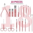 thumbnail image 5 of Manicure Set 18 in 1 Professional Pedicure Nail scissors Grooming Kit with Leather Travel Case Pink, 5 of 5
