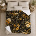 thumbnail image 5 of Enchanted Garden Moth Butterfly Black, Cozy Friendship Quote Scene, Warm Flannel Blanket for Living Room and Reading Nook, Art Lovers Thanksgiving Gift, Artistic Home Decor, 5 of 9