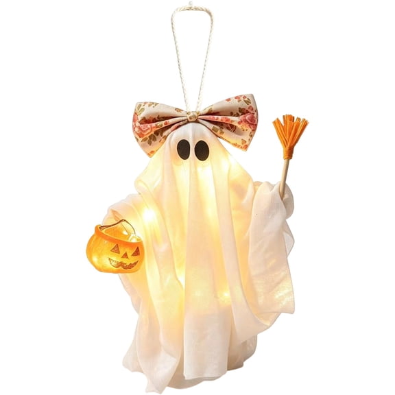 Light Up Halloween Hanging Ghost Decorations, Halloween Decorations Outdoor for Tree, Porch, Yard, Patio, Indoor Halloween Decorations