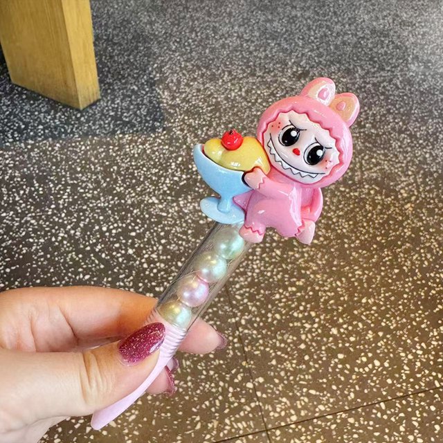 Bolígrafos de Gel Labubu bonitos, serie de ansiedad, bolígrafo Kawaii de 0,5mm, papelería de oficina para estudiantes, escuela de dibujos animados, re