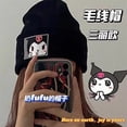 thumbnail image 2 of Sanrio-gorro de punto de Hello Kitty, gorro de punto de dibujos animados Kuromi Melody, protección al aire libre, vestido de pareja, lindo, cálido, frío, otoño LIUWENJING unisex, 2 of 2