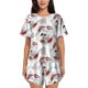 thumbnail image 1 of Balery Koi Fish Conjunto de Pijama para Mujer con Estampado, Dos Piezas de Manga Corta y Shorts, Ropa de Dormir Suave con Cuello Redondo y Bolsillos-Small, 1 of 6