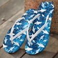 thumbnail image 3 of Chririnla Women's Shark Print Beach Flip Flop Non-Slip Comfortable Lightweight Soft Footbed Slides Sandals Ladies Arch Support Quick Dry Flats Slippers for Outdoor Walking, 3 of 7