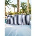 thumbnail image 4 of Outdoor Pillows Waterproof, Navy Blue Striped Throw Pillows with Inserts Included, Farmhouse Stripes Modern Geometric Indoor Outdoor Decorative Lumbar Pillow for Bed/Couch/Patio 12"x20", 2Pcs, 4 of 8