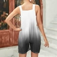 thumbnail image 6 of Summer Tank Top Romper for Women Casual Graphic Print Short Jumpsuit with Pocket Tie Shoulder One Piece Workout Overalls, Gray, XL, 6 of 7