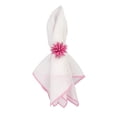 thumbnail image 4 of Linen Napkins With Pink Stitch Edges Set of 4, 4 of 5