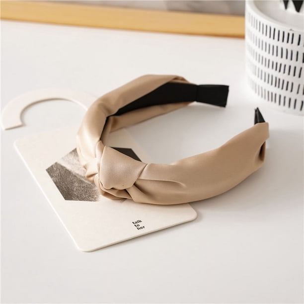 Banda para el cabello de satén retro, accesorios para el cabello de mujer, banda para el cabello con presión anudada, banda para el cabello, accesorios para la cabeza con horquilla simple, material