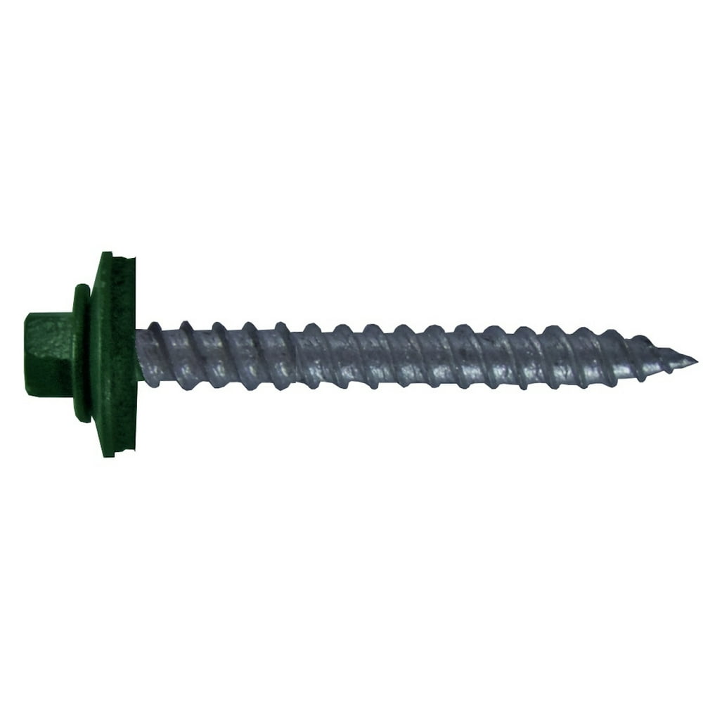 FOREST GREEN Metal Roofing Screw (250) 12 x 11/2" Hex ReGrip Sheet Metal Roof Screw. Sharp