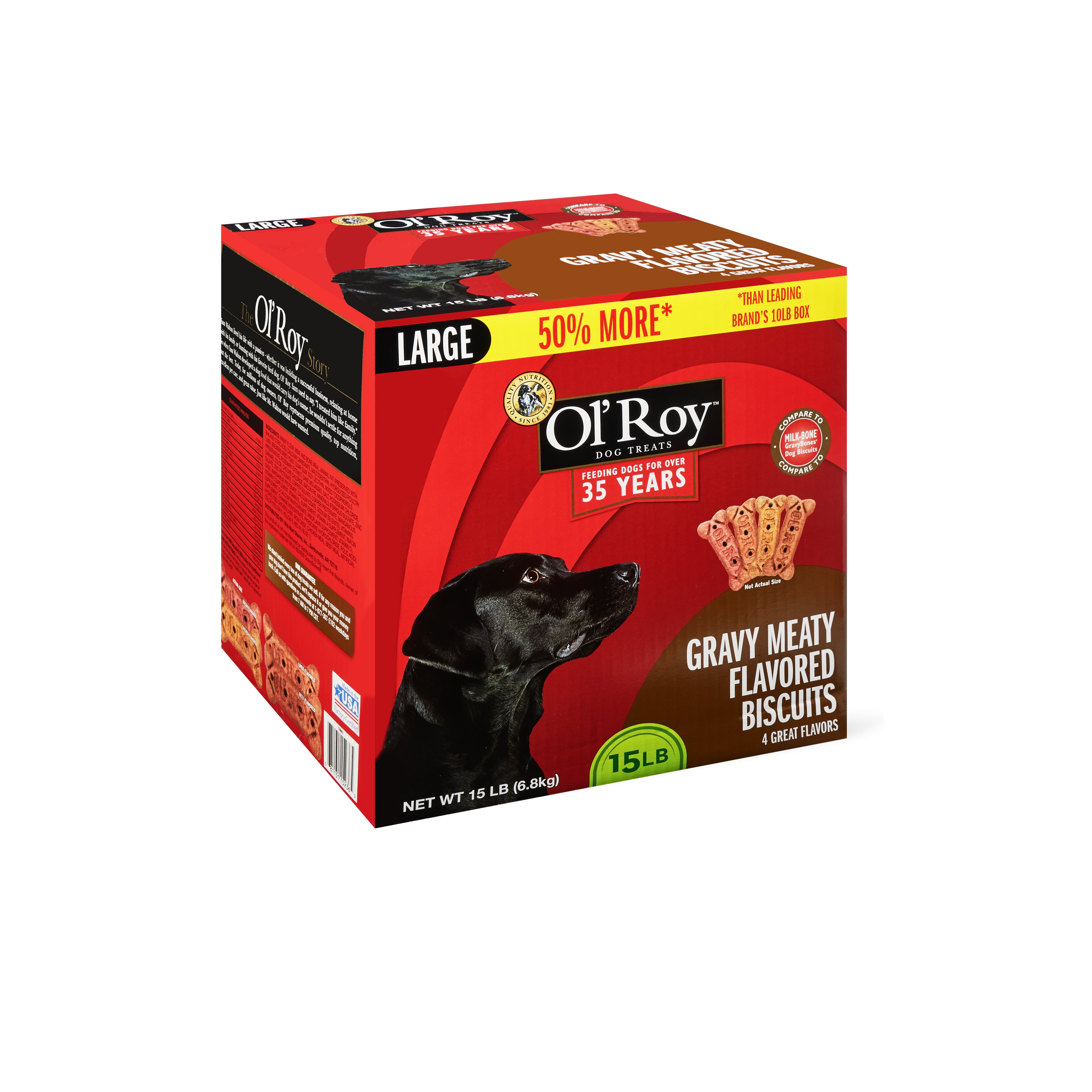 Ol' Roy Gravy Meaty Flavored Dog Biscuits, Large, 15 lb