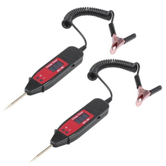 2X Universal 5-36V Car Digital LCD Voltage Test Pen Professional Car Tester Pencil Detector with LED Light