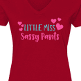 thumbnail image 4 of Inktastic Little Miss Sassy Pants, Hearts - Pink Blue Women's V-Neck T-Shirt, 4 of 5